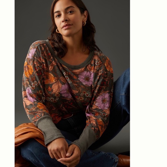 NWT Anthropologie Pilcro Heritage Oversized Boxy Pullover S - Picture 3 of 16